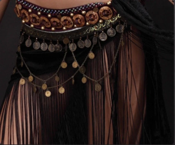 Disfraz de danza del vientre estilo tribal 2 fotos sujetador y falda 34b/c 36b/c 38b/c colores negros Foto 4 de 4
