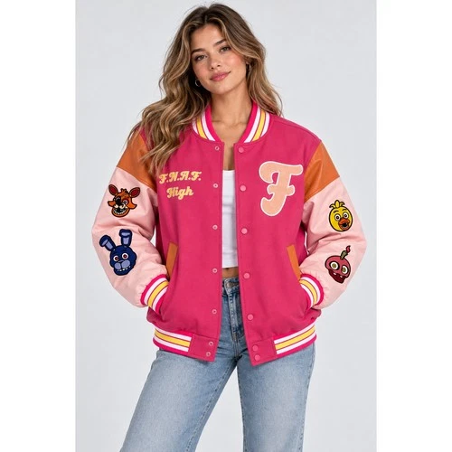 Theorywear FNAF High Varsity Jacket Five Nights at Freddy Letterman Size Large image 2