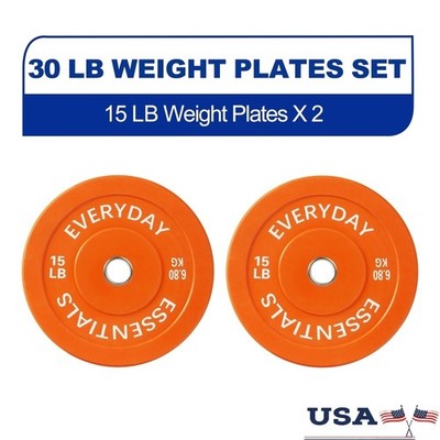 Adjustable Dumbbell Set Vinyl Weight Plates Olympic Bumper Pair New