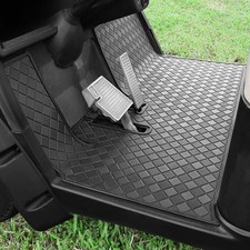 Golf Cart Floor Liner Mat 8mm Thick Rubber Full Coverage Only Fit Black Trim