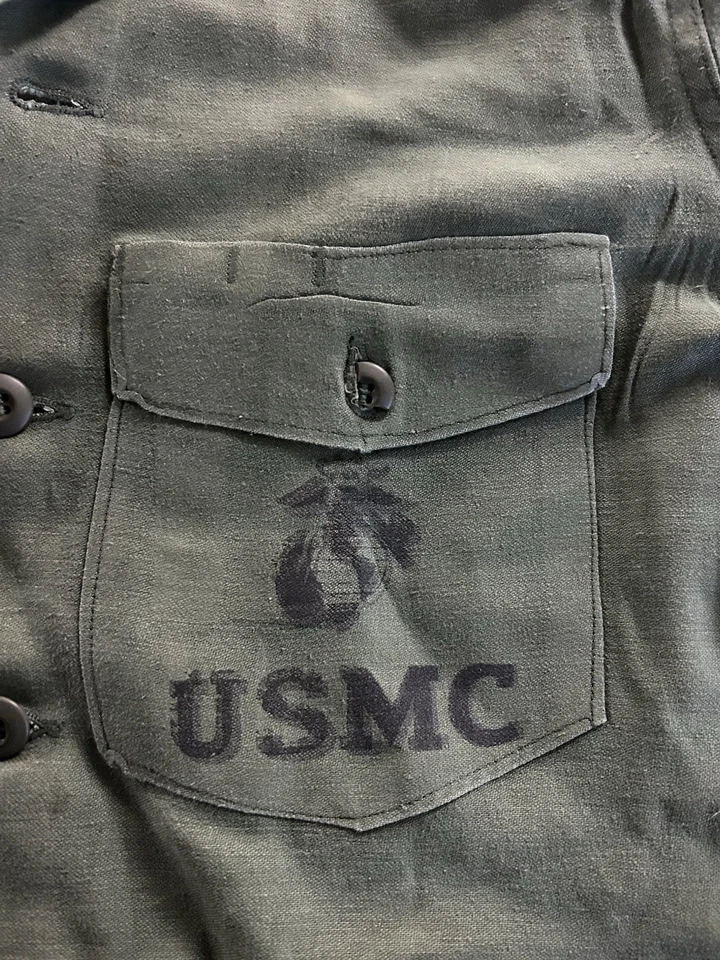 Chaqueta de fatiga vintage años 60 descolorida USMC para hombre Foto 4 de 4