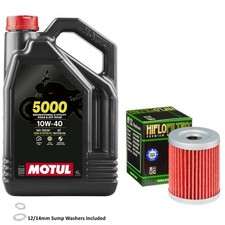 LTF250 Quadrunner 2x4 Oil & Filter Motul 5000 10w40 4L Suzuki 1992 Inc Washer 4.59 per litre