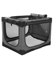 42-Inch Collapsible Travel Dog Crate, Portable 4-Door Soft Kennel for Medium ...