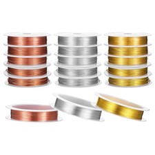 15 Rolls 5 Size Jewelry Wire for Jewelry Making,18/20/22/24/26 Gauge Copper St
