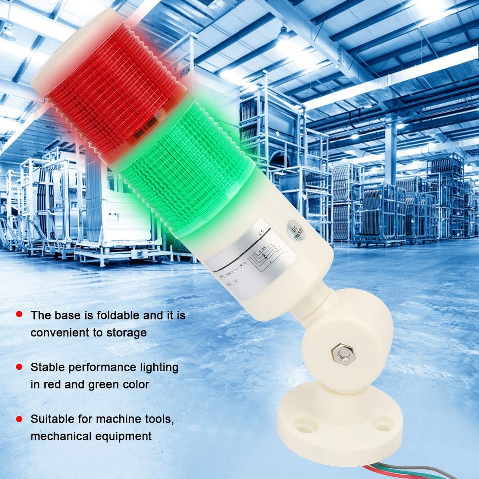 Red /Green CNC Machine Warning LED Indicator Alarm Signal Light 24VDC ...