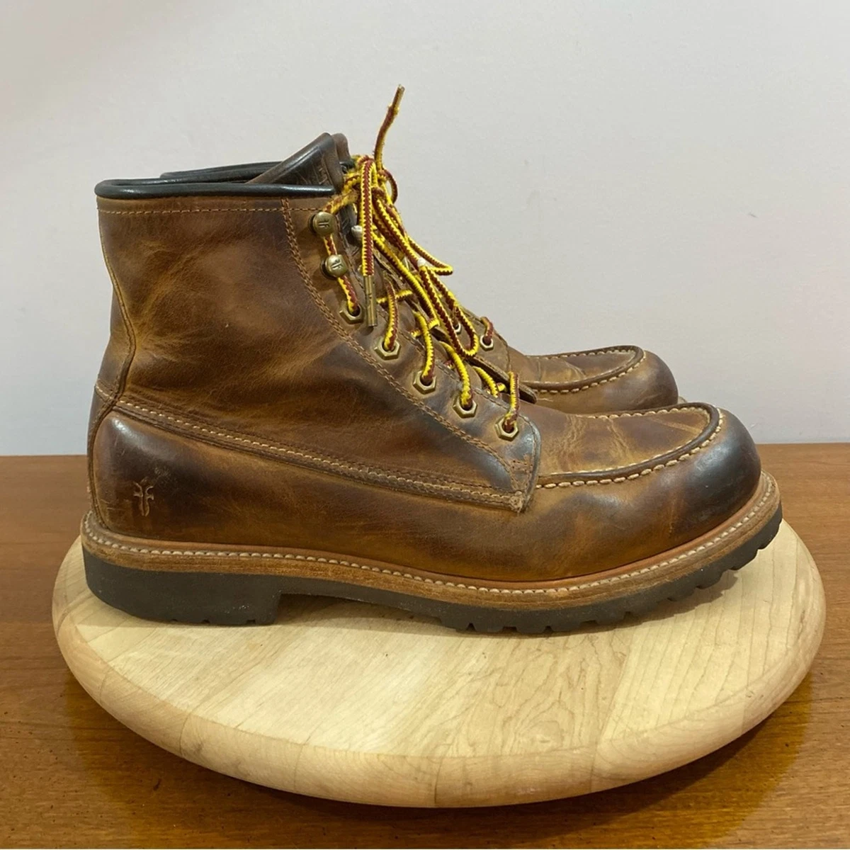Frye Leather Boots Dakota Plain Toe Brown Mens 13 Lace Up Work Western frye dakota products for sale | eBay main image 3