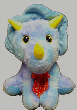 Blue Triceratops Plush Red Heart Bow 10" Stuffed Animal Toy-for All Ages 1030
