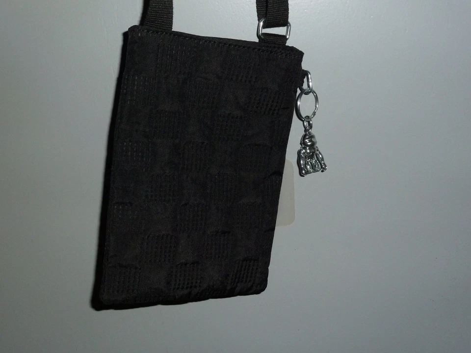 Minitasche von KIPLING, schwarz mit Karostruktur Smartphonetasche,neuwertig - Bild 3 von 4