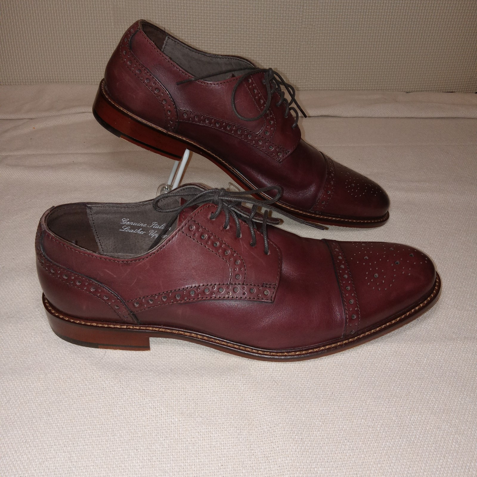 SAOLA Joseph Abbound Cap Toe Brogue pelle Oxford punta a mandorla punta alare uomo taglia 10