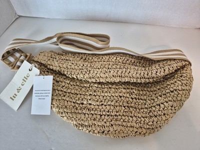 Lu & Elle Across The Waves Raffia Sling Summer Bag Purse Fanny Crossbody NWT New