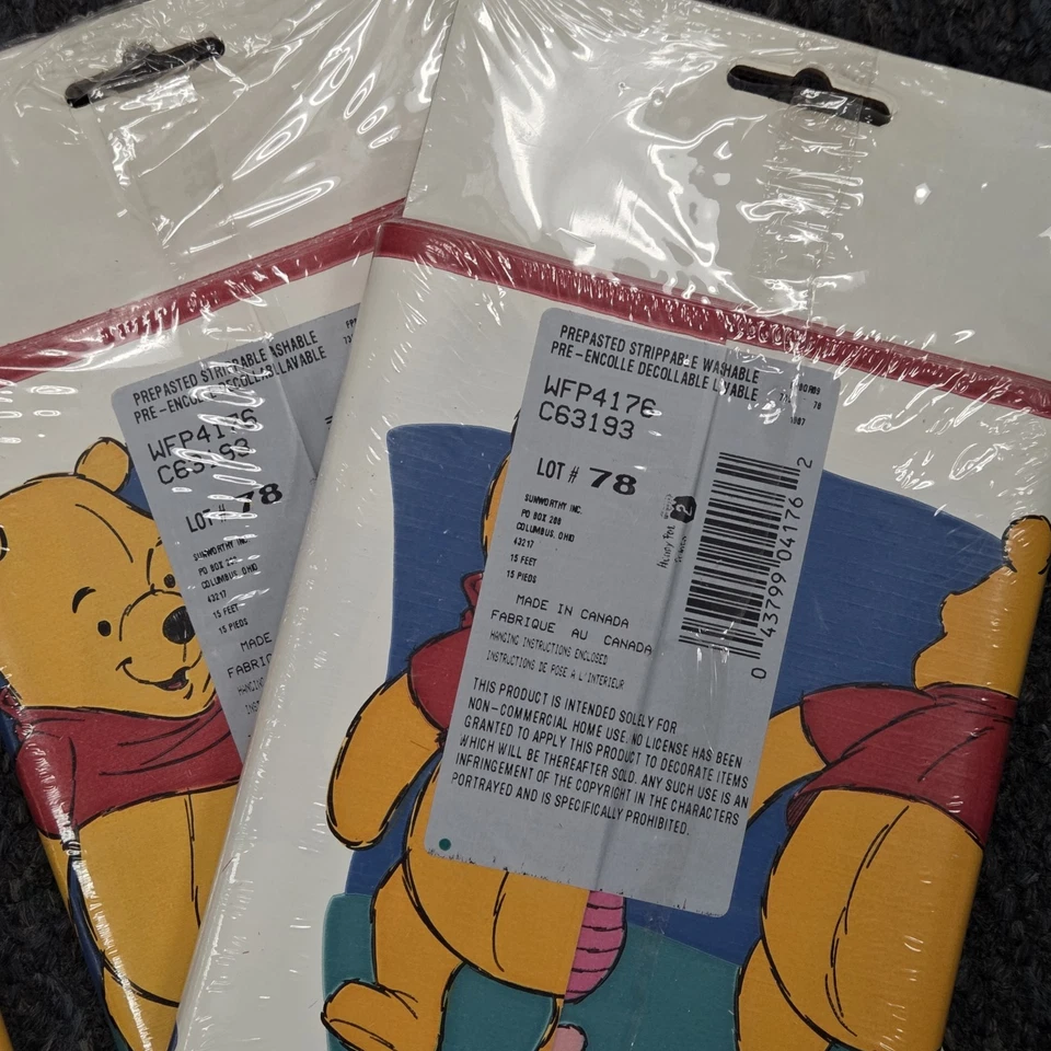 4 New Disney WINNIE THE POOH 90s Vintage Decorative Border 5 Yards each Nursery - Image 3 of 4