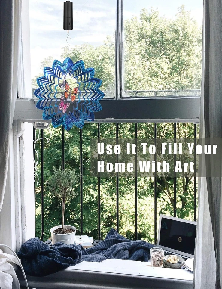 Motor giratorio a batería para hilandero de viento cinético y pantallas móviles Foto 4 de 4