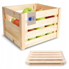 Grande Cassetta in Legno Porta Frutta in Legno Naturale 34,5x29,5cm - Assemblaggio Fai da Te