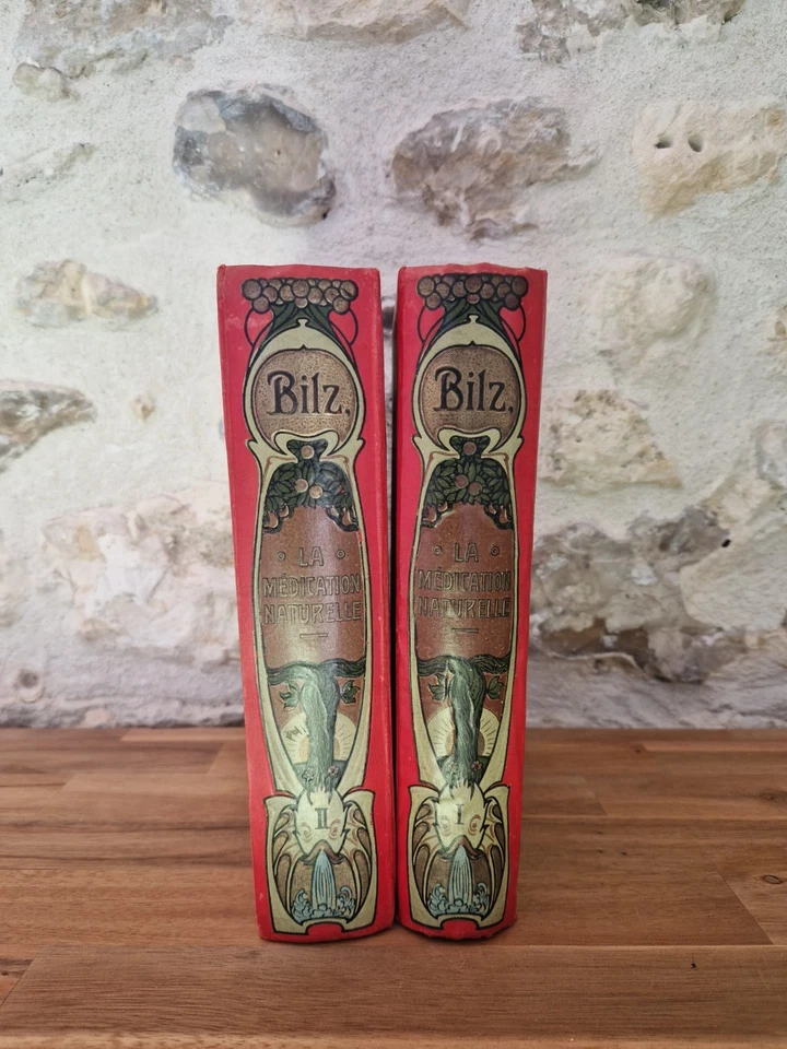 BILZ LA MEDICATION NATURELLE 2 VOLUMES 1902 LIVRE ANCIEN MEDECINE TBE - Photo 3/4