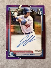 Jaron Elkins 2024 Bowman Chrome #CPA-JE Dodgers 1st Auto True Purple #/250