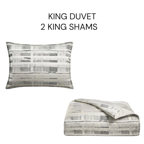 Hotel Collection Broken Stripe KING Duvet Cover + 2 Shams Set $500