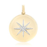 Cavill Brillant SilberanhäNger Damen I1 G Diamant 0,03Ct Vergoldet 925 Silber