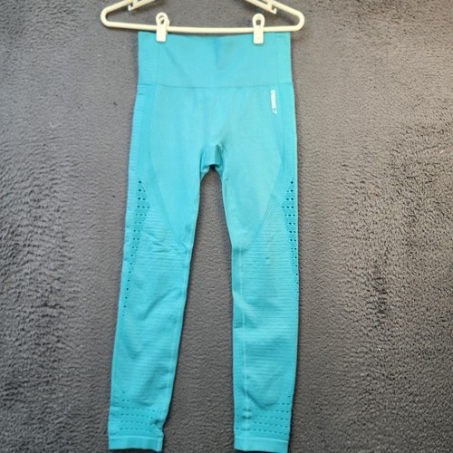 Gymshark Leggings Womens Small Teal Energy Seamless High Rise Compression Yoga
