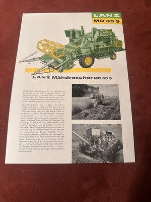 LANZ Mähdrescher MD 35 S Prospekt Original Broschure