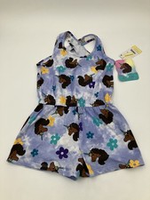 Afro Unicorn Girls Romper X-Small Size 4 5 Purple Printed One Piece