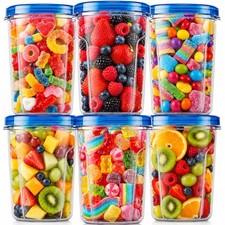Leakproof plastic containers with screw lids.