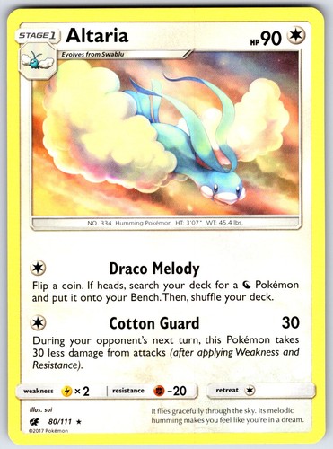 Altaria 80/111 Rare Crimson Invasion Pokemon Lightly Played