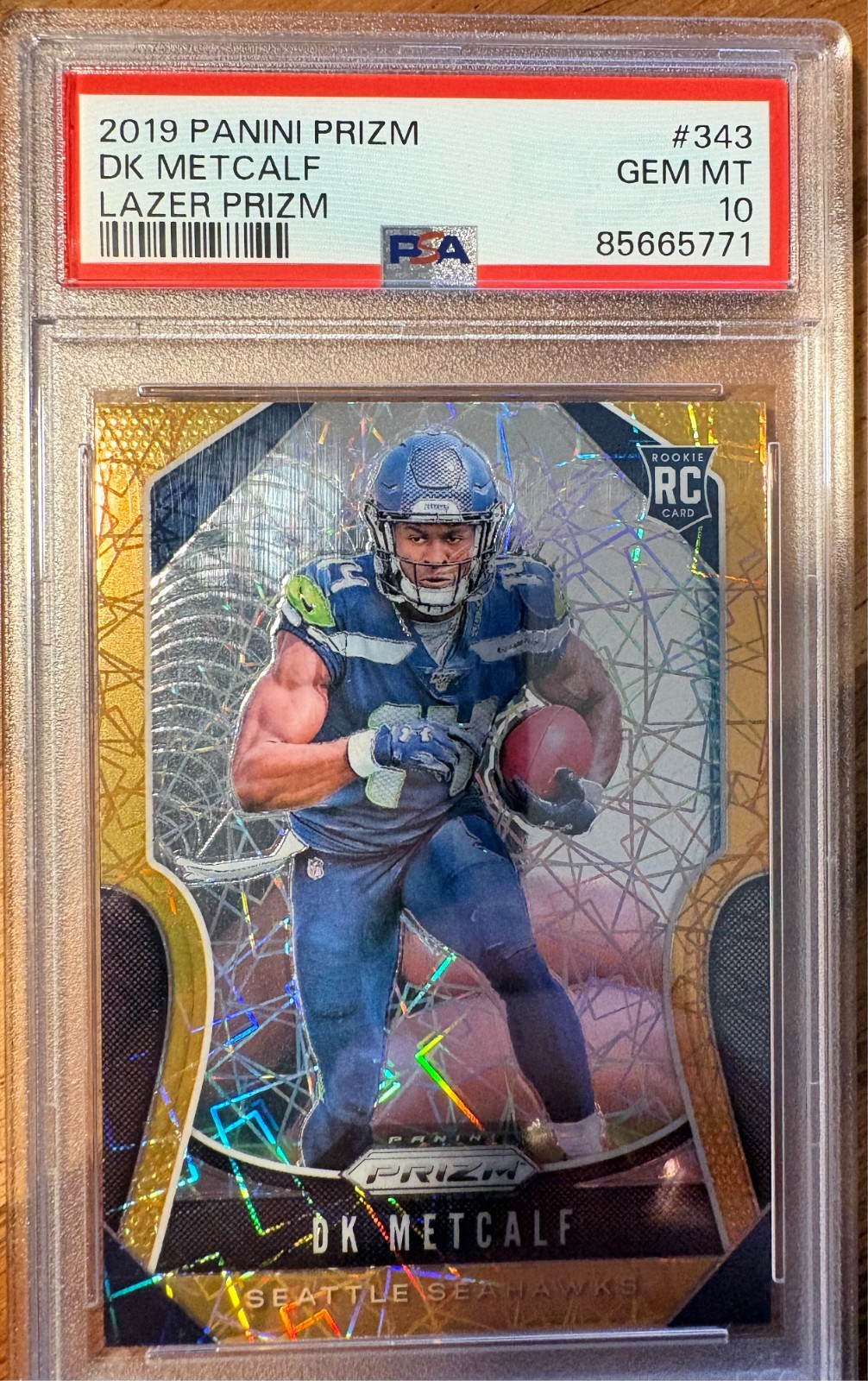 2019 Panini Prizm - Rookies DK Metcalf #343 Lazer Prizm (RC) PSA 10