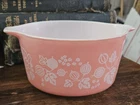 PYREX PINK GOOSEBERRY 1 Quart Casserole Dish 473 - Shiny & Clean - NIce!