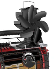 Wood Stove Fan for Heater, Heat Powered Fireplace 6 Blades Fan with Bracket C...