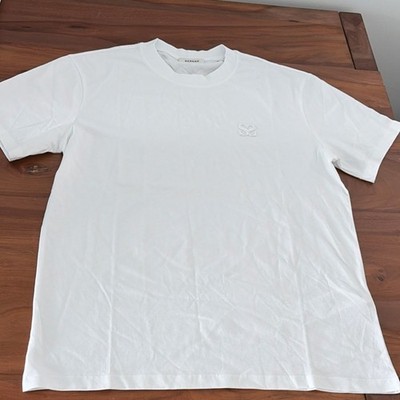Sandro Mens T-Shirt White Crew Neck Short Sleeve Embroidered SS logo