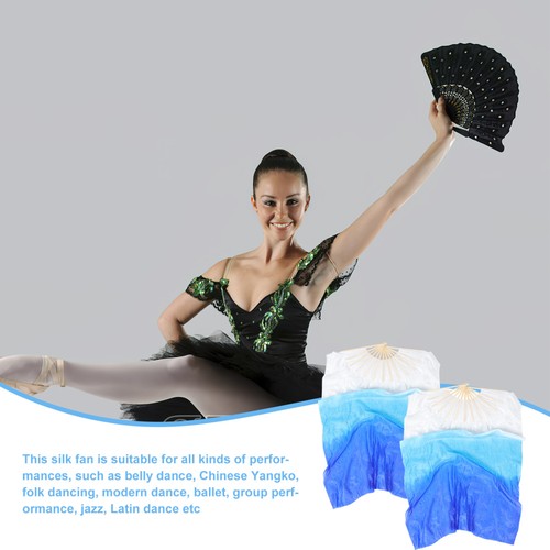 2 Pcs Dance Fan Belly Dancing Dancer Accessories Women's Performance Long Cloth - Picture 9 of 12