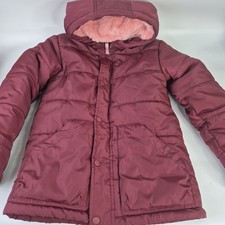 Cat Jack Girls Hooded Winter Puff Jacket Maroon Size M