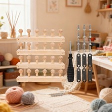 52.99'' Chunky Knit Blanket Loom Kit Wooden Round Chunky Knitting Loom