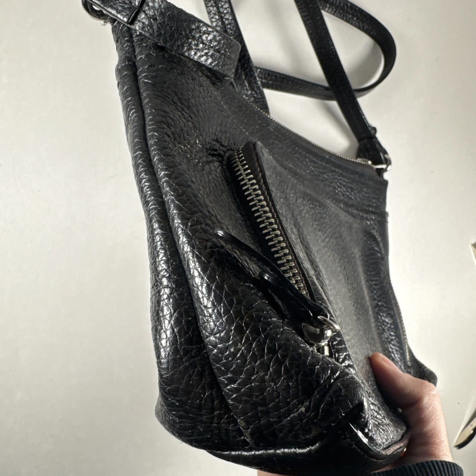 Bandolera Nordstrom vintage de cuero granulado negro con billetera incorporada Foto 2 de 4