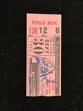 1979 Lou Brock Signed Last GM Ticket St.Louis Cardinals/Att. 13k⚾️