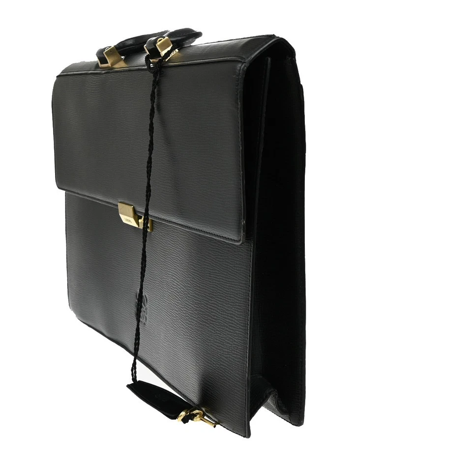 LOEWE Logo Anagrama Negocios Maletín Bolso de Mano Cuero Negro GHW 05EF699 Foto 2 de 4