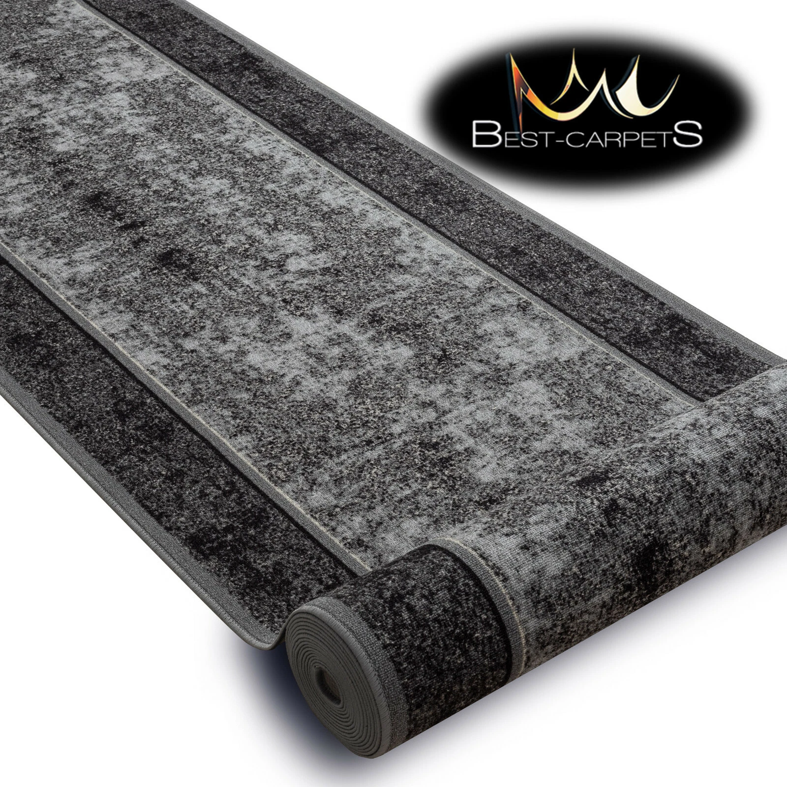AMAZING Runner Rugs 'STARK' grey modern NON-slip Stairs Width 67-100cm long