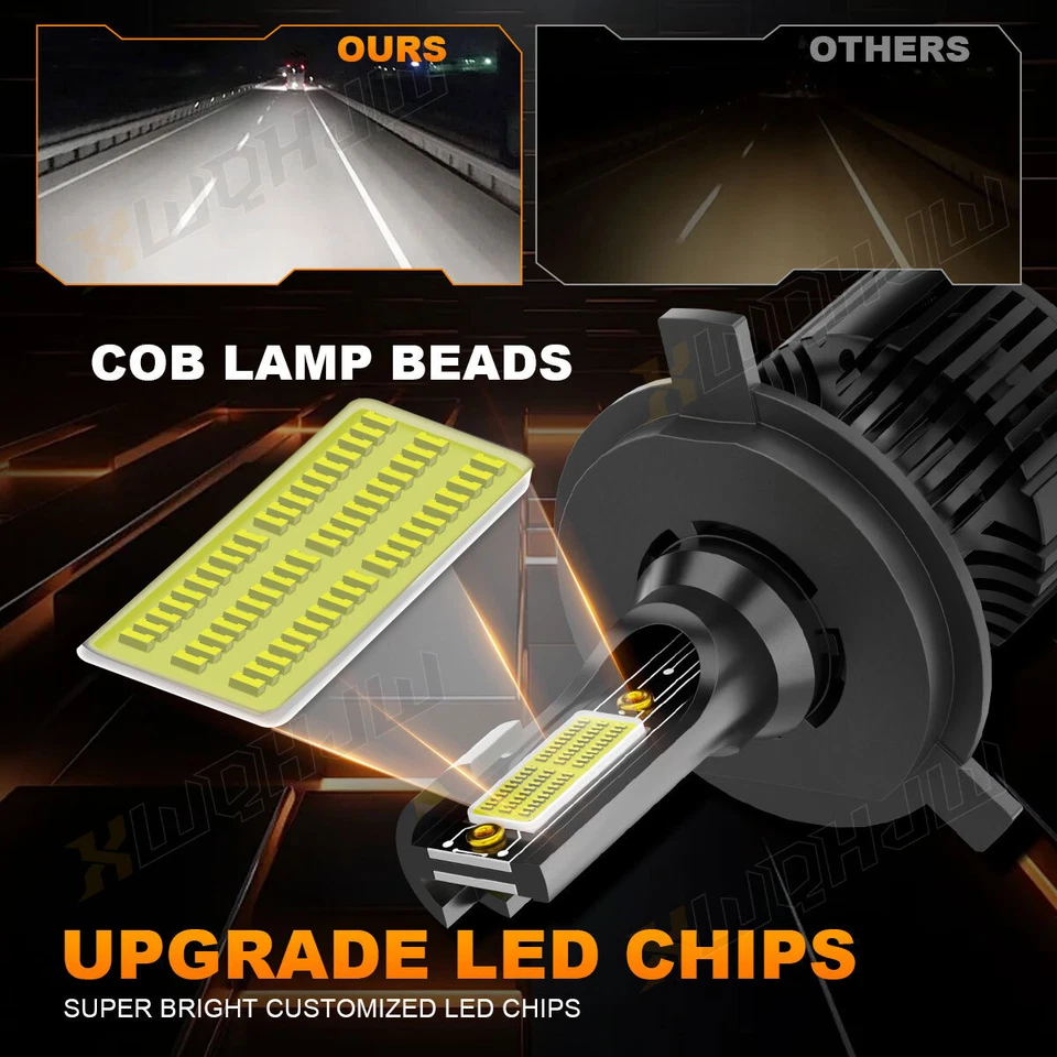 Kit de faros LED para Scion xA 2004-2006 H4/9003 bombillas blancas haz alto/bajo CSP Foto 4 de 4