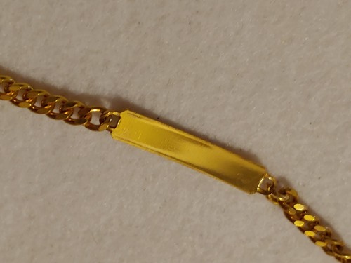 New-Vtg-Gold Tone Rhinestone-Not Engraved-ID Bracelet 1/4 in W x 7 in- orig box - Picture 10 of 12