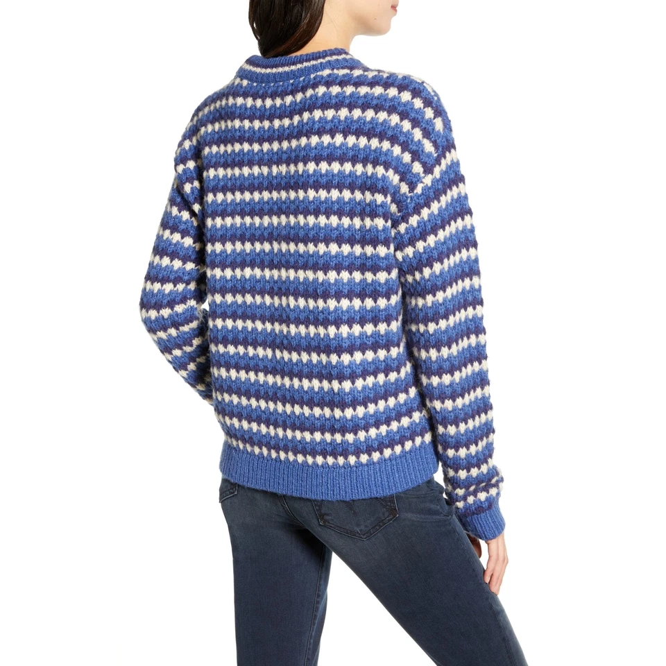 Suéter a rayas onduladas Katherine azul para mujer Rebecca Minkoff - L - azul Foto 2 de 4