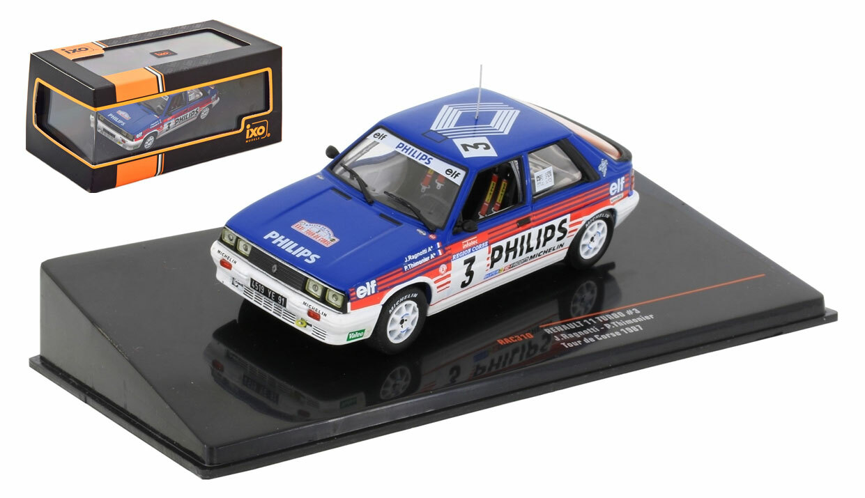 IXO RAC310 Renault 11 Turbo #3 Tour de Corse 1987 - Jean Ragnotti 1/43 Scale