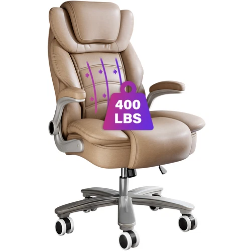 Big Tall Office Chair Executive Desk Computer Task Chair with Adjustable Brown