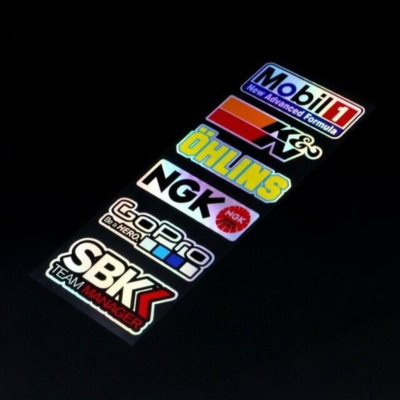 POMOKA PRO シール Laser Motorcycle Side Stripe Bike Helmet SBK Sticker Decal For