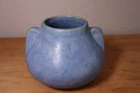 Vintage Brush McCoy Pottery Art Vase Vellum Mottled Blue Vintage 1920s ? 4.5x6"