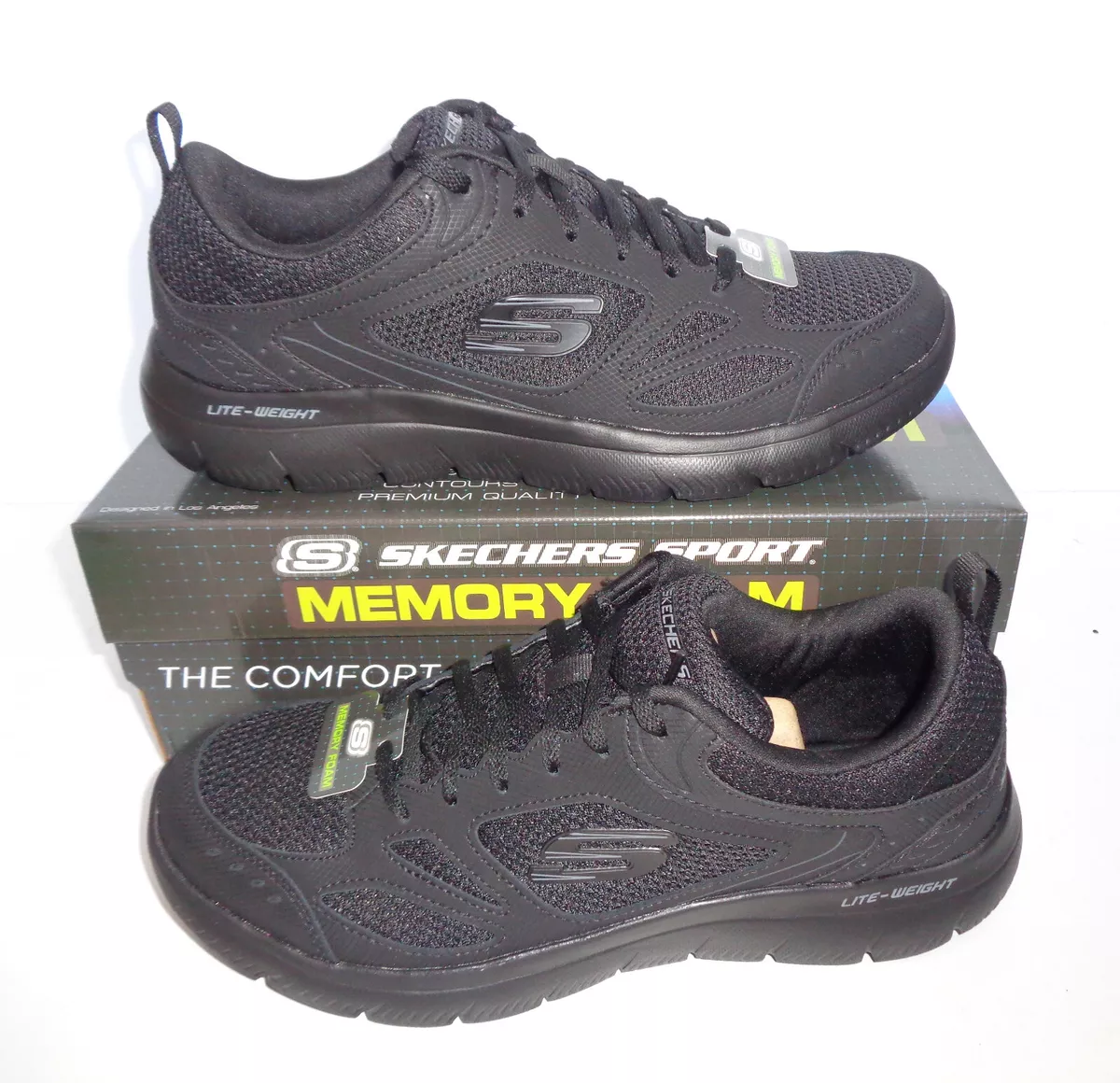 Skechers mens black casual shoes sale