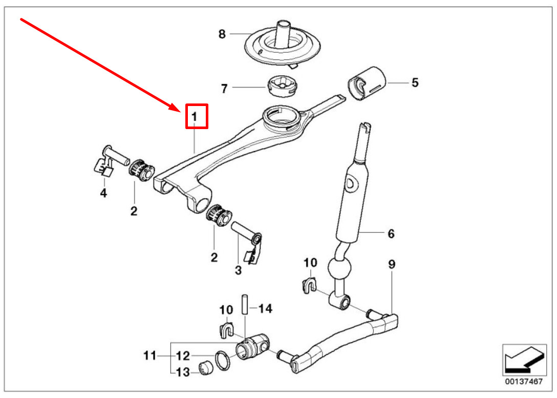 BMW 3 E90 Reinforced Shifter Arm 7524518 25117524518 NEW GENUINE  