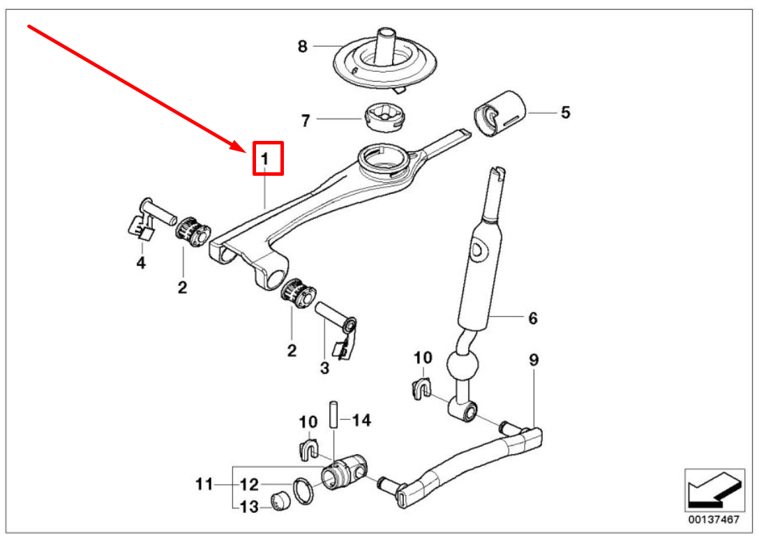 BMW 3 E90 Reinforced Shifter Arm 7524518 25117524518 NEW GENUINE  