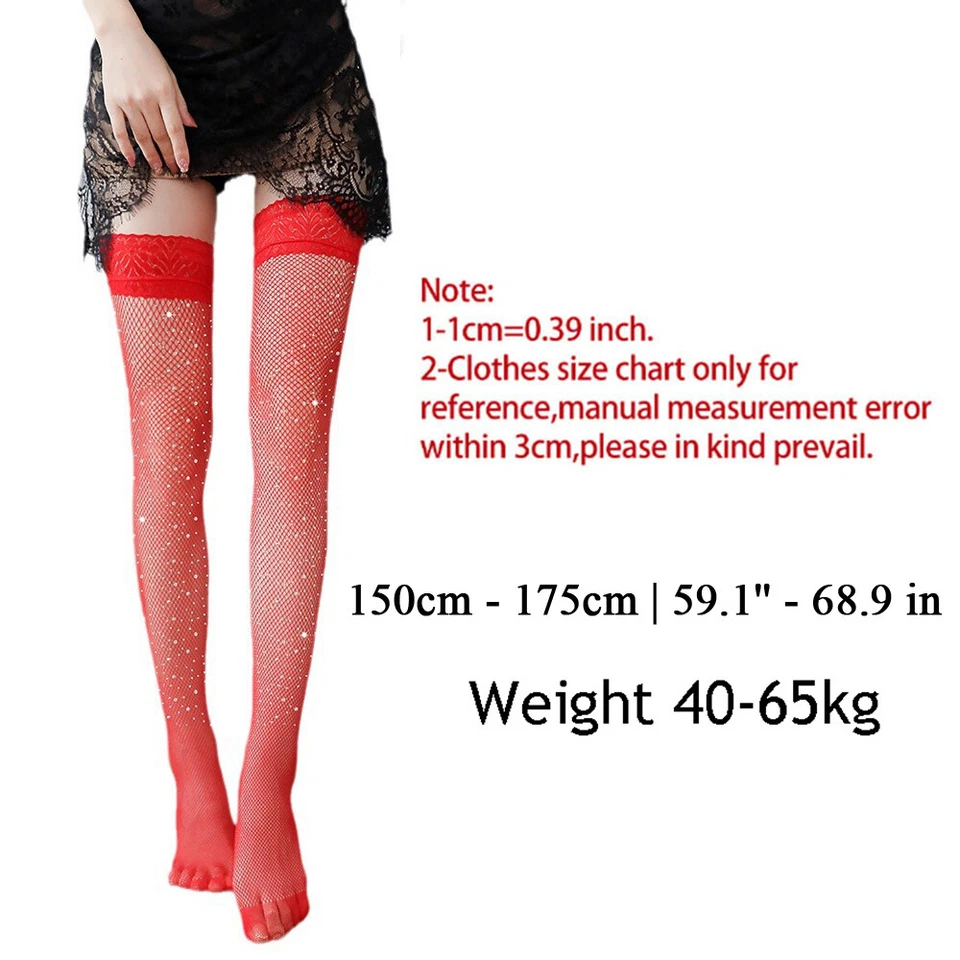 Sexy Dama Top de Encaje Manténgase Hasta el Muslo Medias Mujer Estrás Pantimedias Calcetines Foto 3 de 4