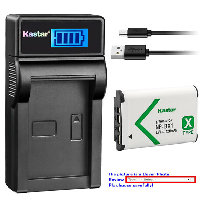Kastar Battery LCD USB Charger for Sony NP-BX1 & Sony Cyber-shot DSC-H400 Camera