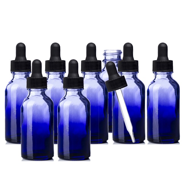 8 New 1oz Purple Shaded Glass Boston Round Bottles 8 1oz